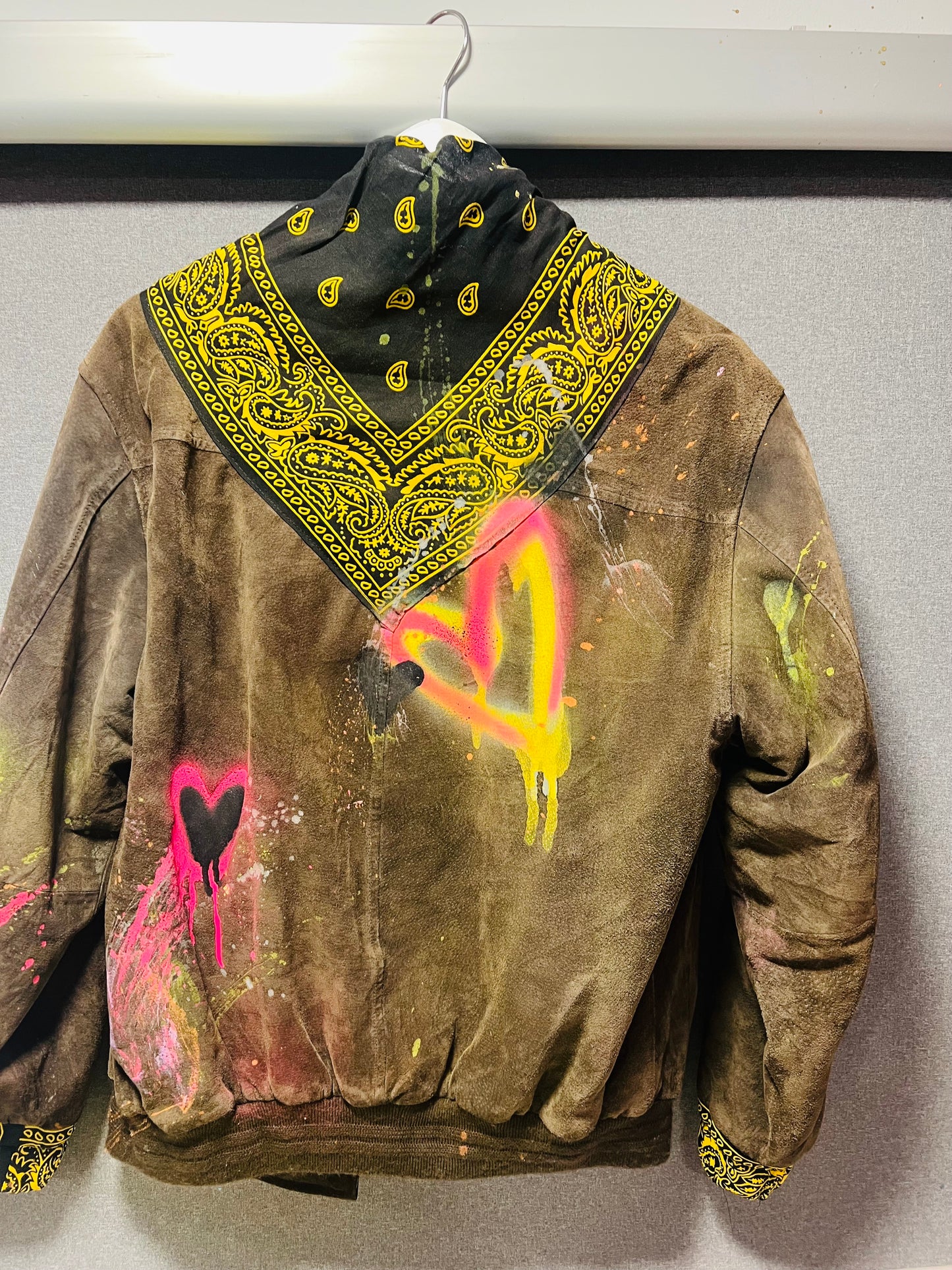 Brown Bandanna Sprayed Vintage Bomber