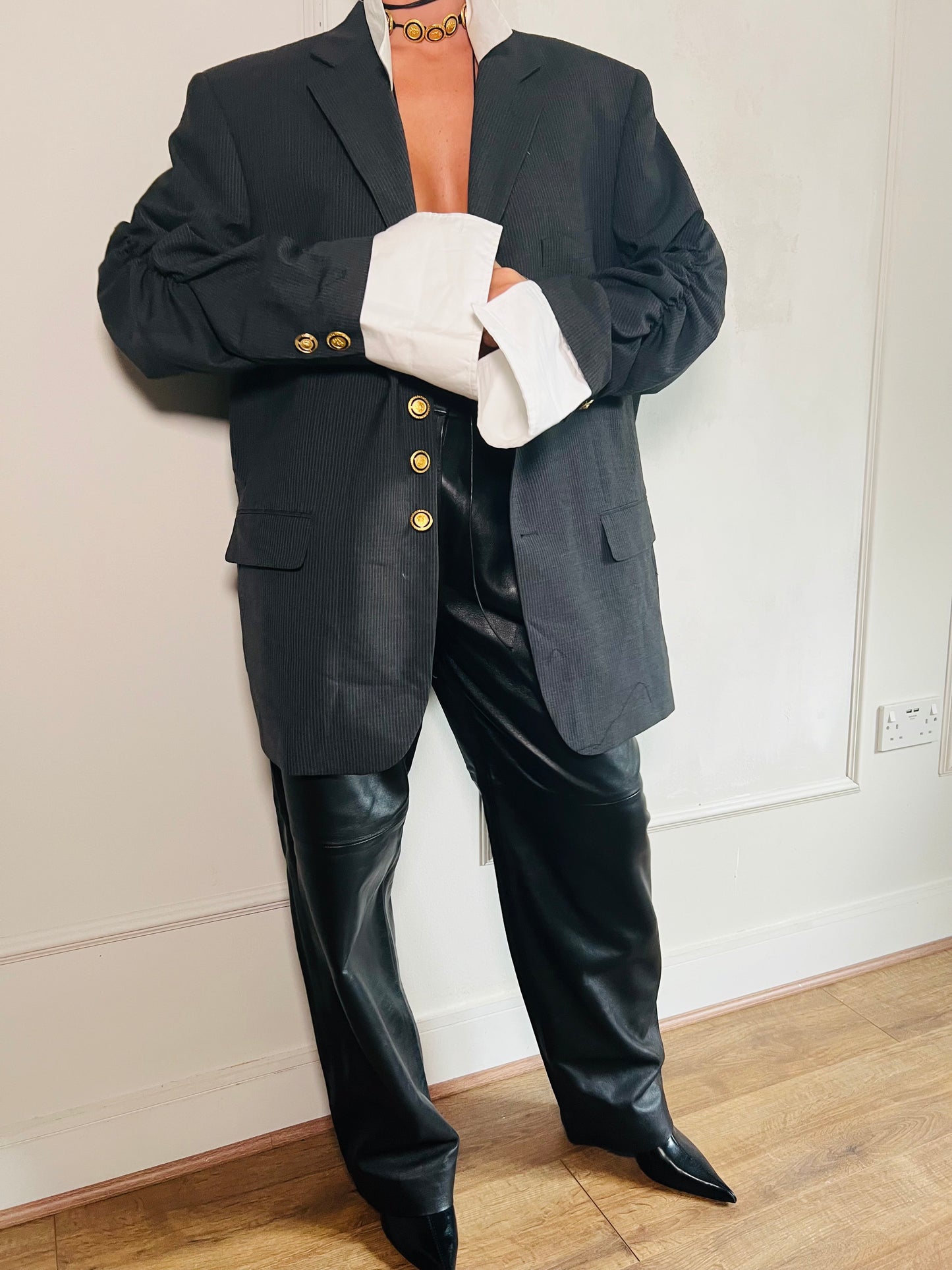Vintage Versace Style Button Blazer