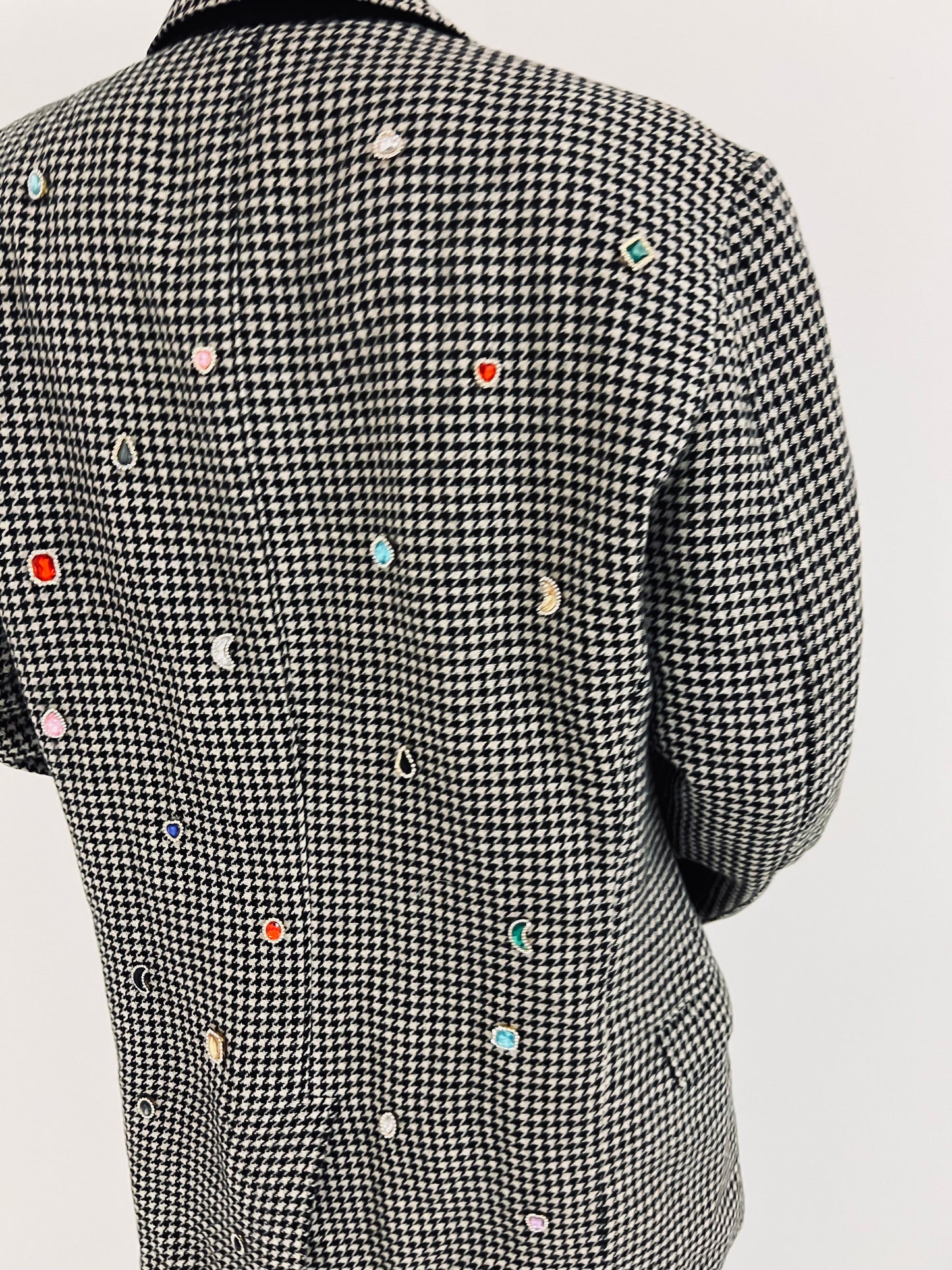 Vintage Dogtooth Charm Blazer
