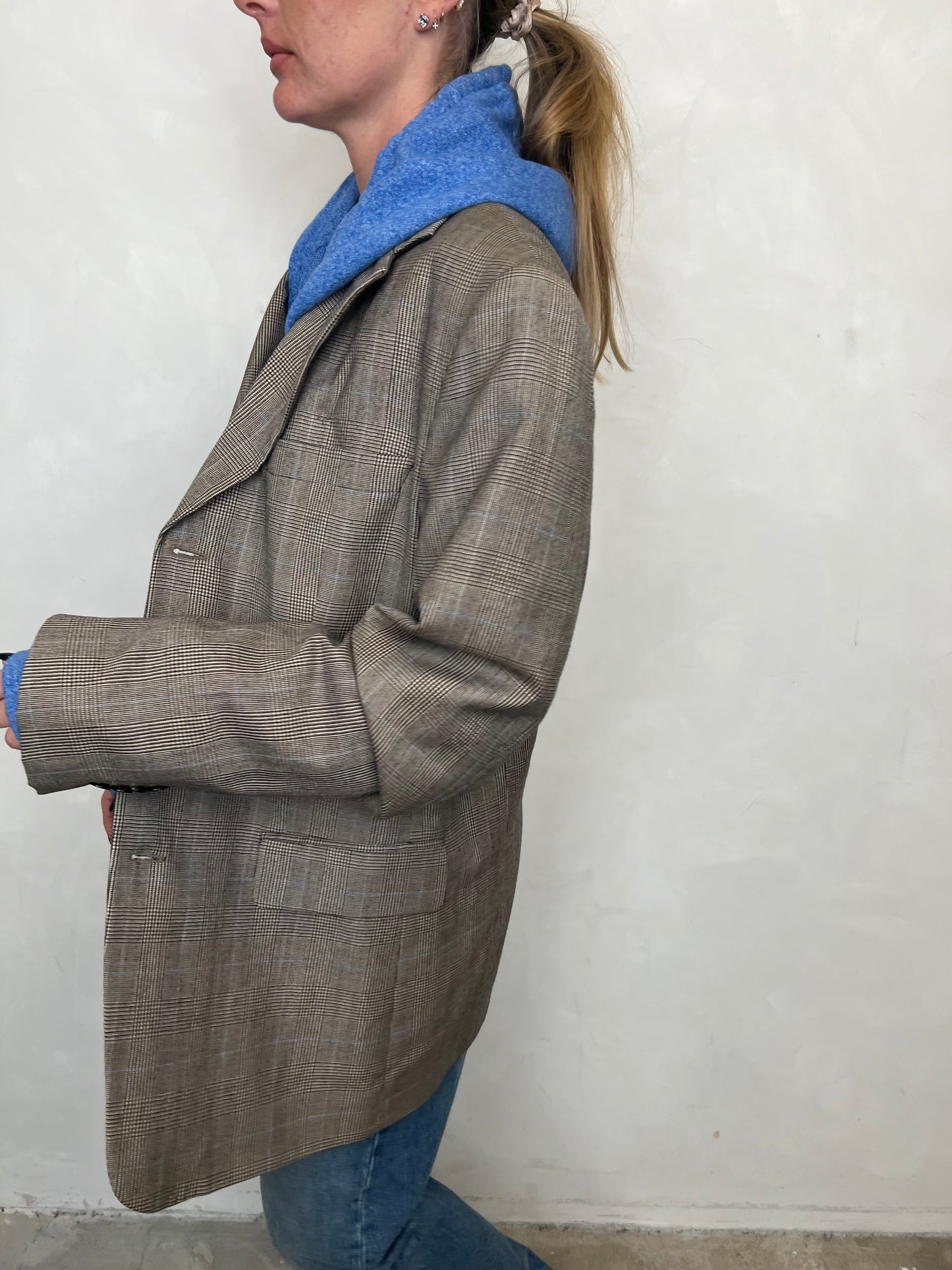 Vintage Check Hooded Blazer