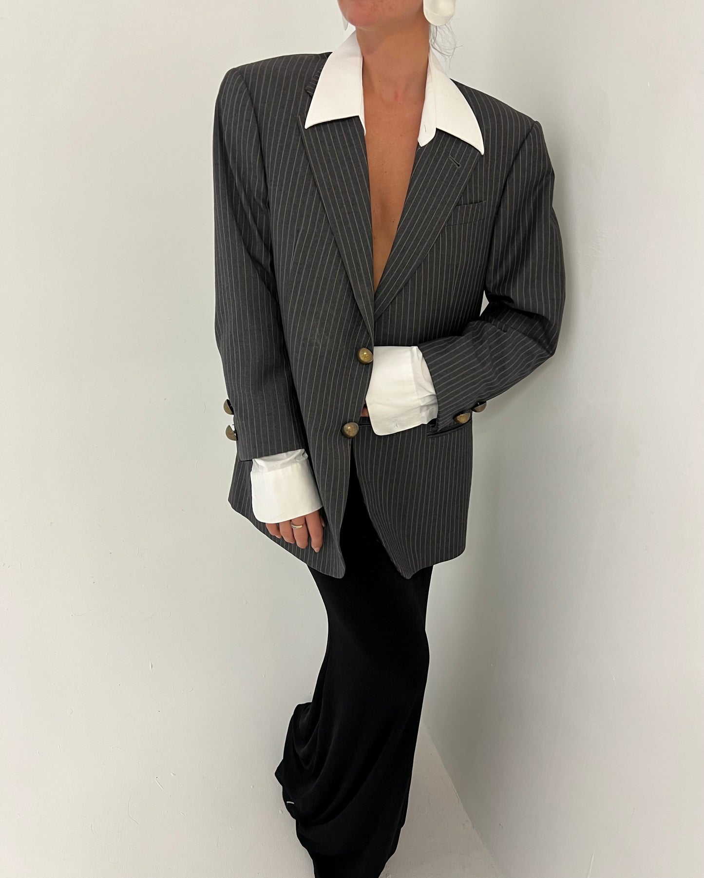 Oversized Pinstripe Vintage Shirt Blazer