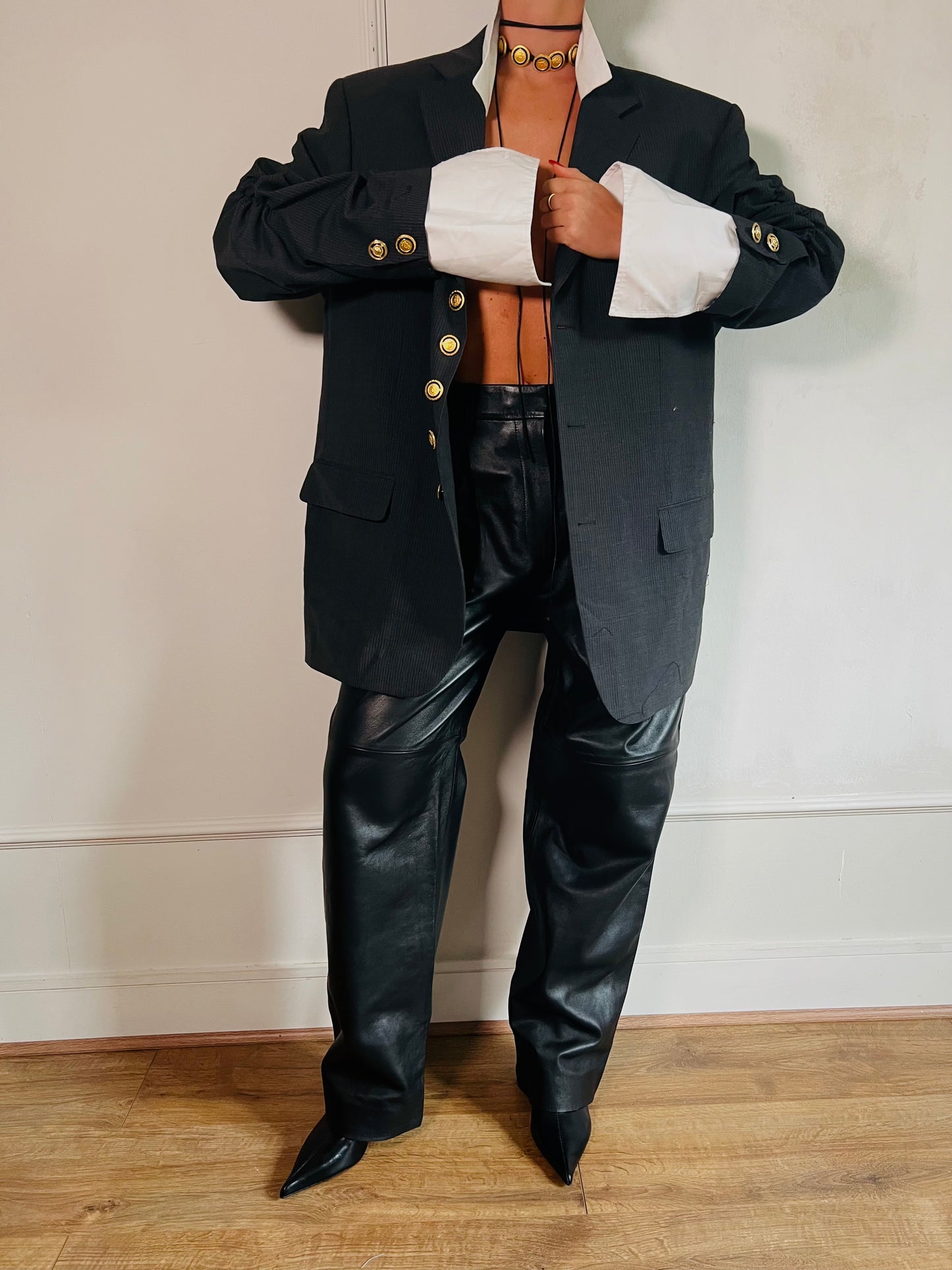 Vintage Versace Style Button Blazer