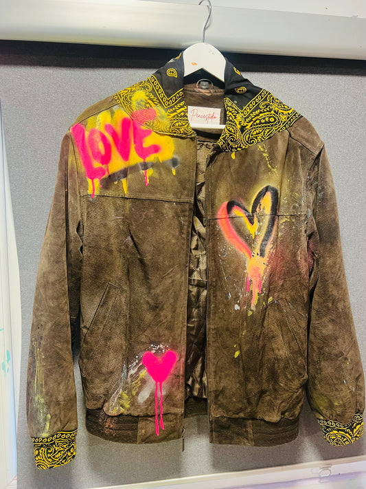 Brown Bandanna Sprayed Vintage Bomber