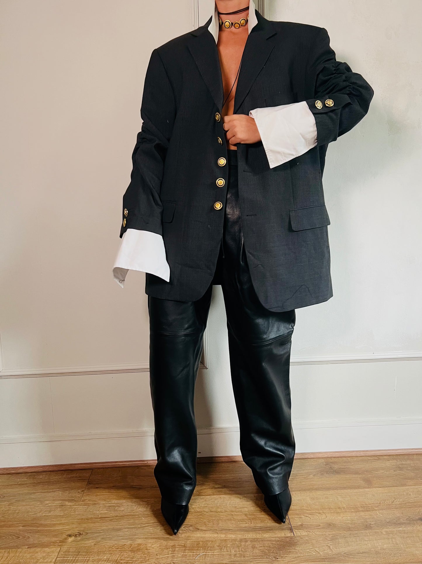 Vintage Versace Style Button Blazer