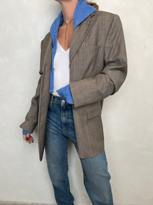 Vintage Check Hooded Blazer
