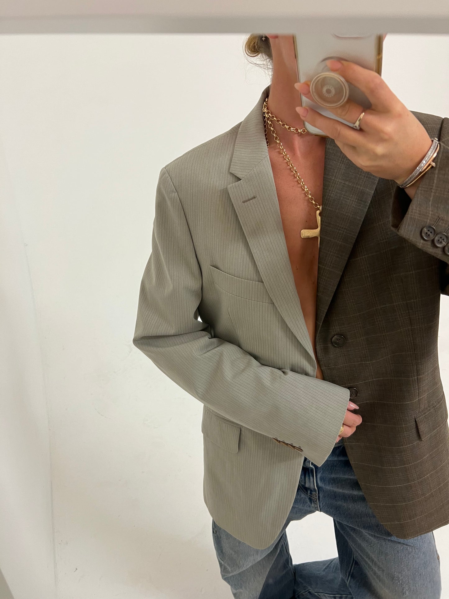 Vintage Contrast Two-Piece Blazer