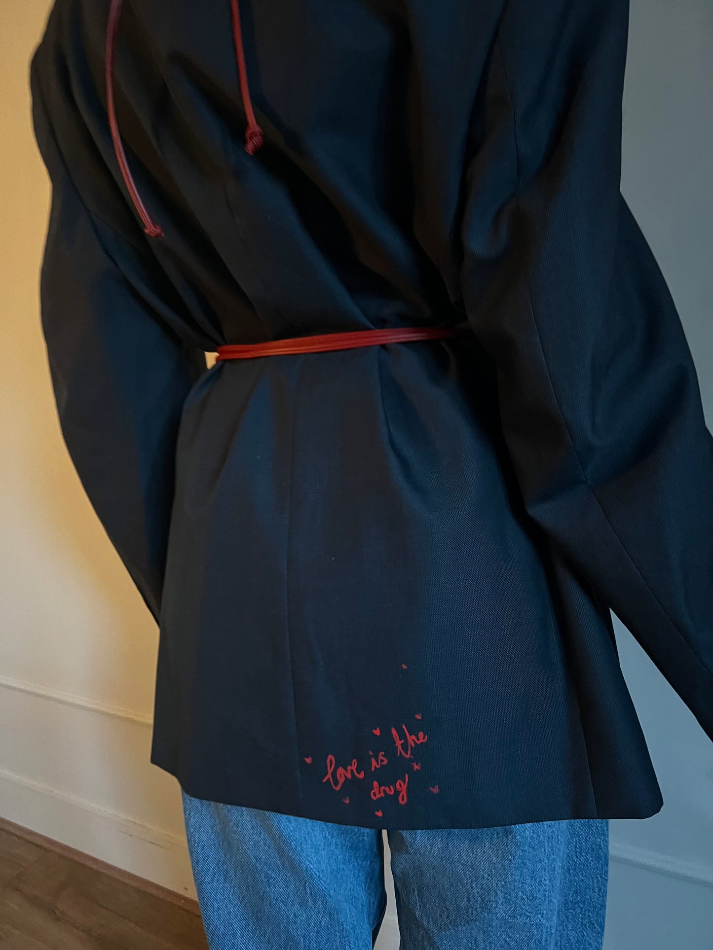 Oversized Navy & Red Dad Blazer