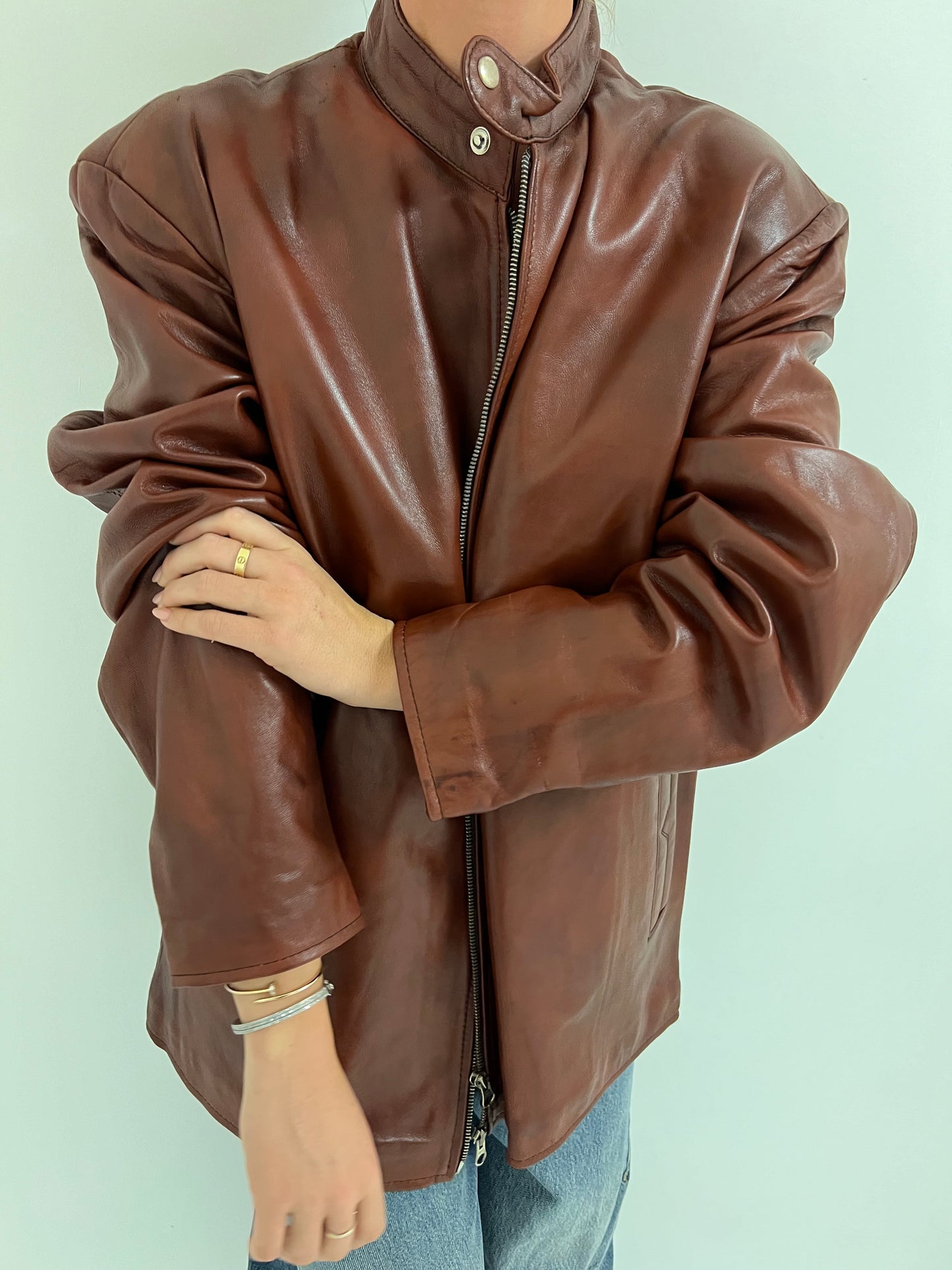 Vintage Leather Motorcycle Jacket