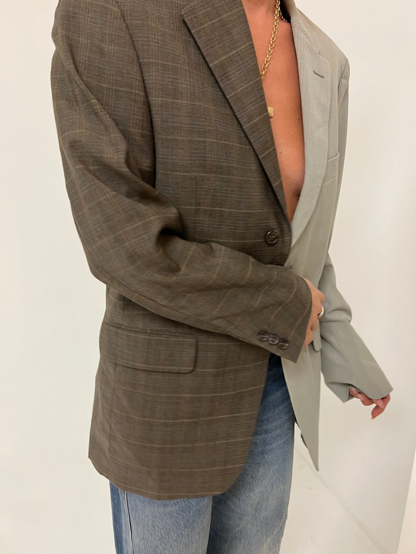 Vintage Contrast Two-Piece Blazer