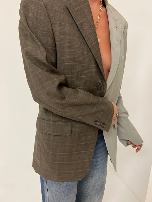 Vintage Contrast Two-Piece Blazer