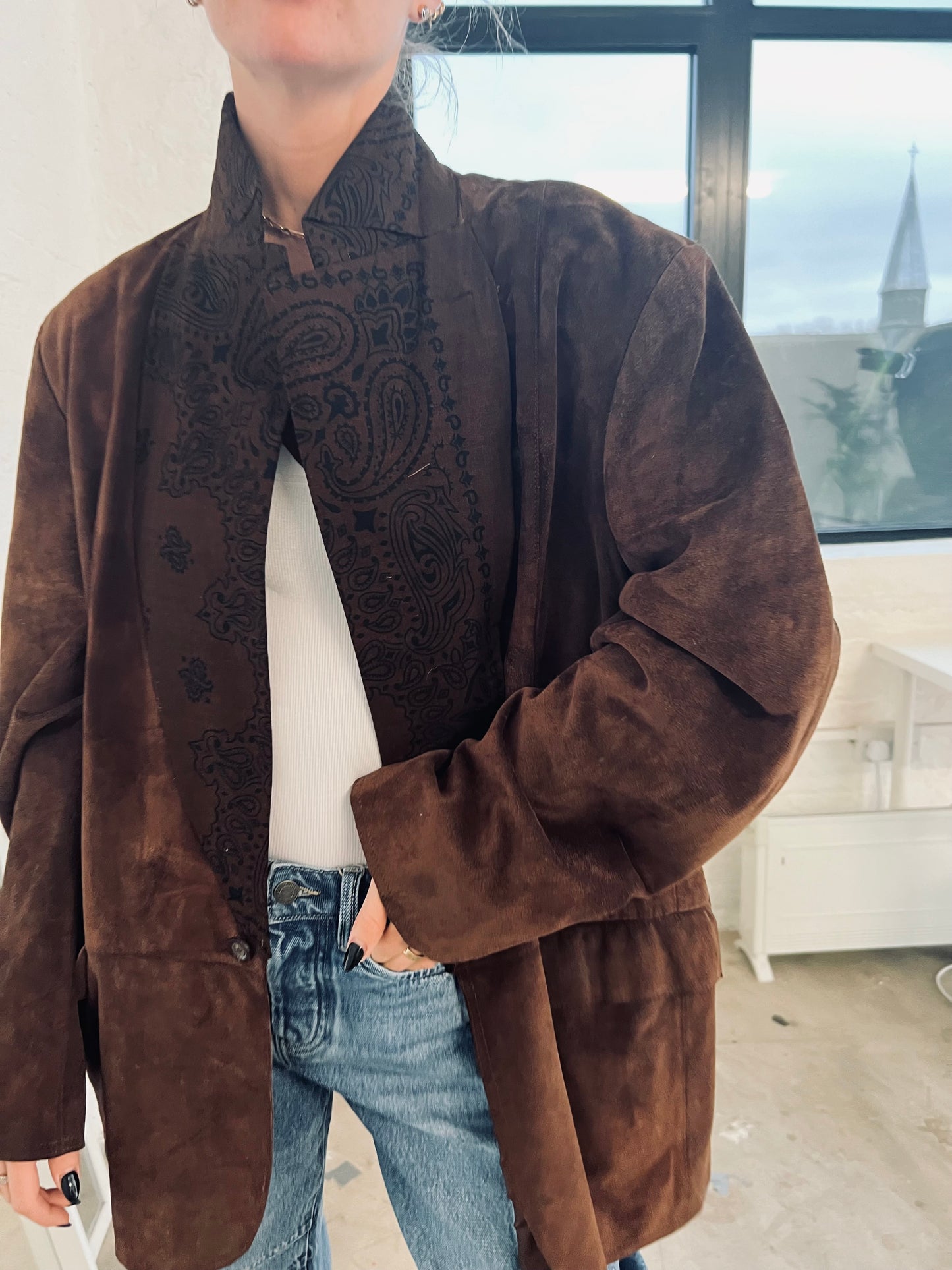 Vintage Brown Suede Blazer