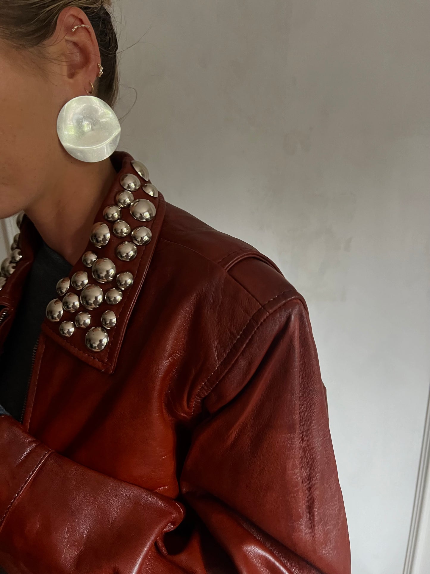 Auburn Stud Leather Jacket