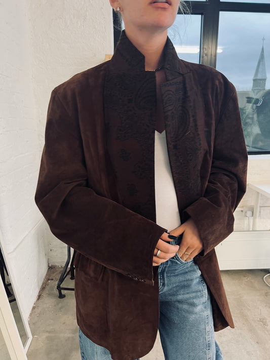 Vintage Brown Suede Blazer