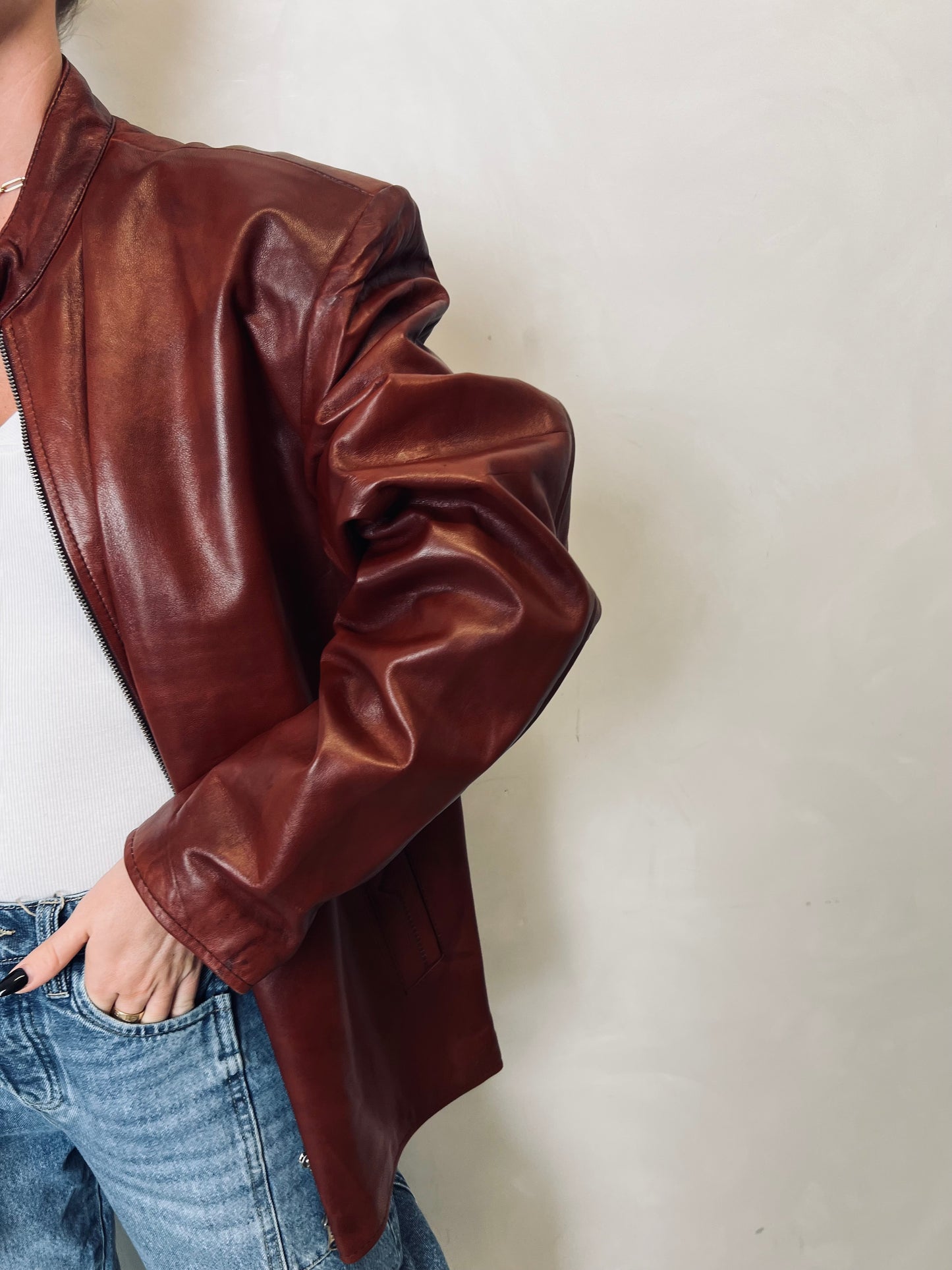 Vintage Leather Motorcycle Jacket