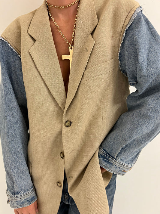 Beige/Denim Cork Vintage Blazer