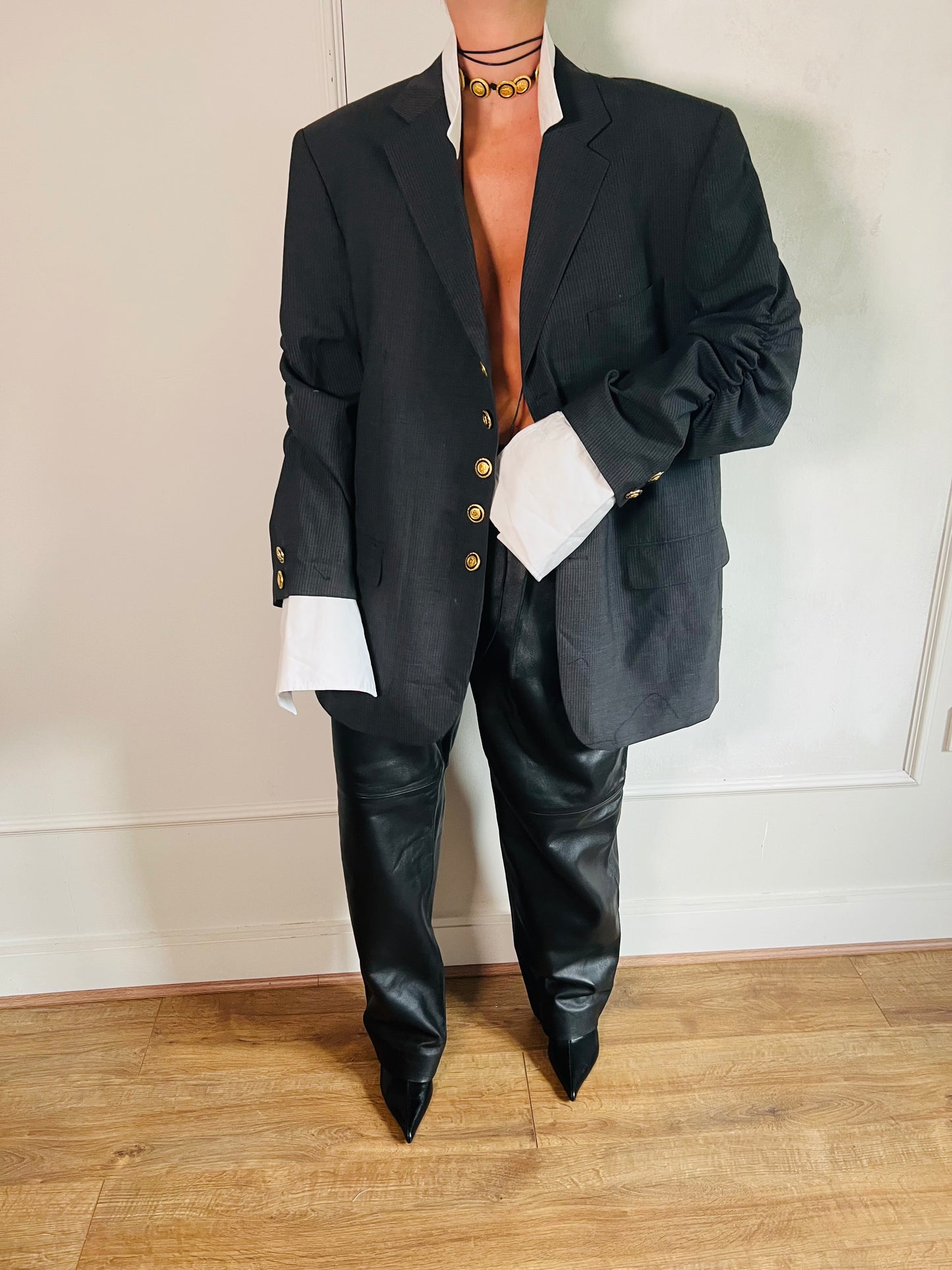 Vintage Versace Style Button Blazer