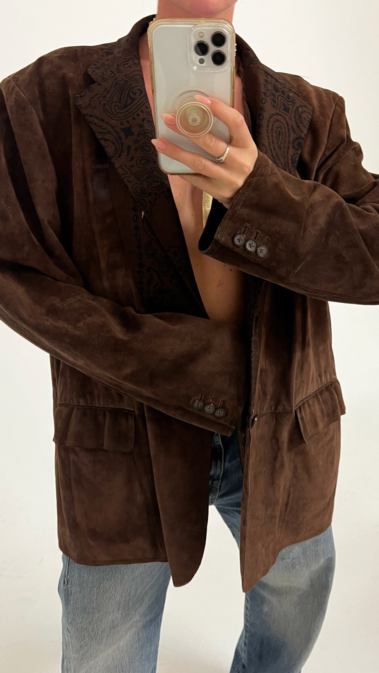 Vintage Brown Suede Blazer