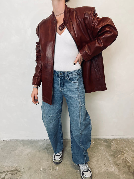 Vintage Leather Motorcycle Jacket