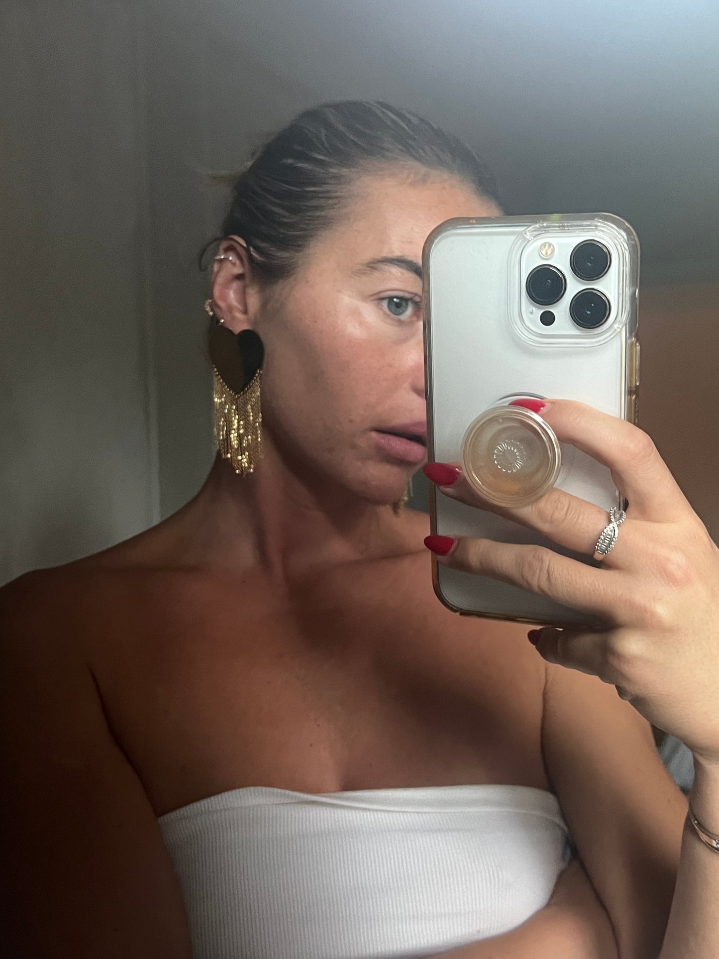 Vintage Style Heart Earrings With Chain