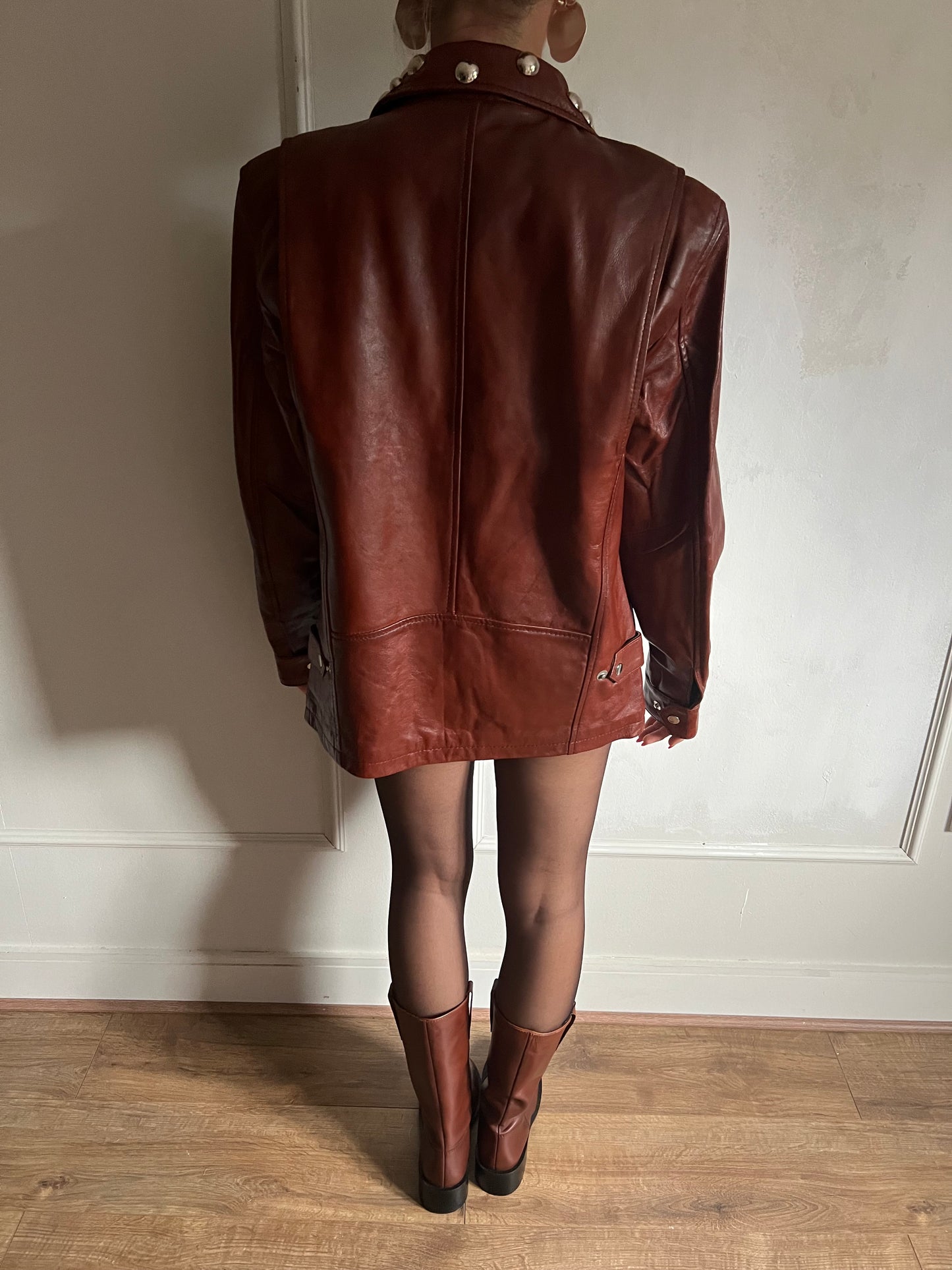 Auburn Stud Leather Jacket